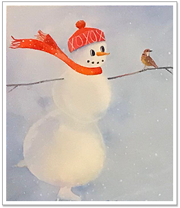 Snowman and Bird Print
