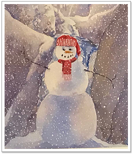 Snowman in Snow Print